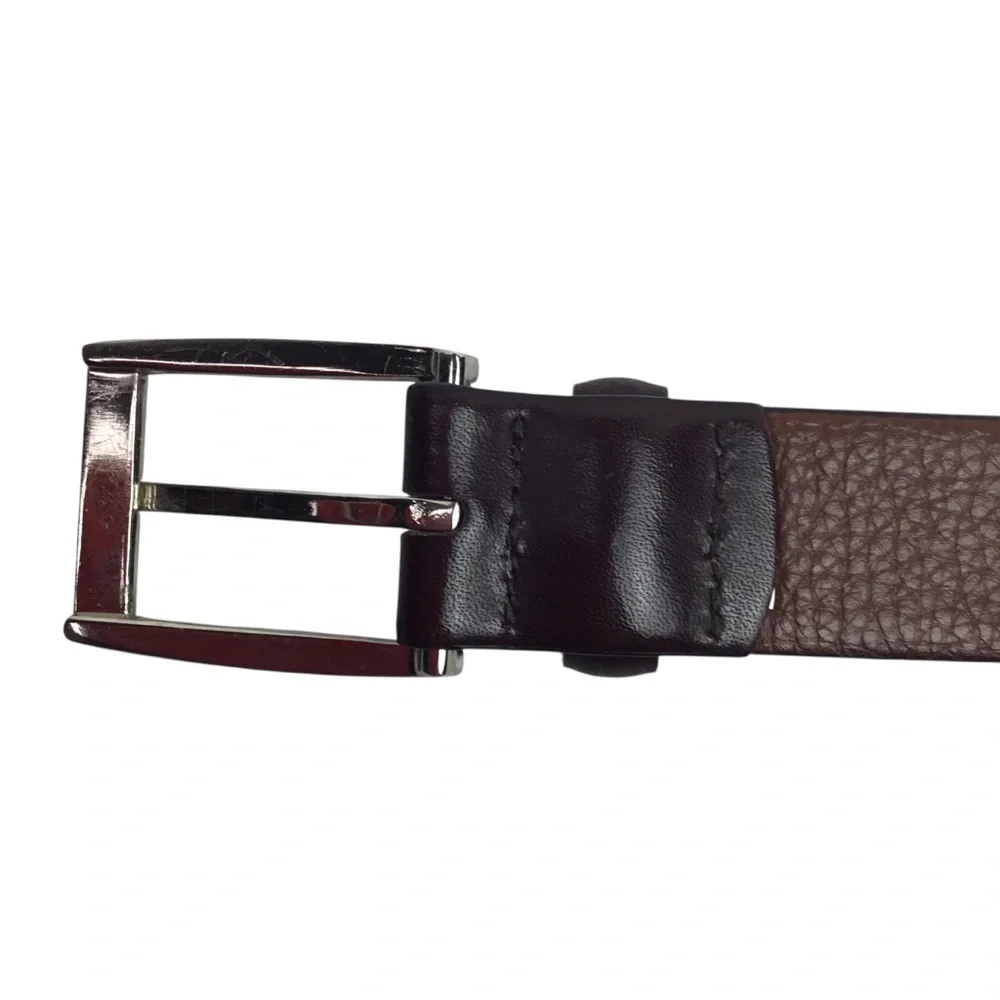 Jos, A Bank Italian Leather Dress Belt Mens 36 Brown